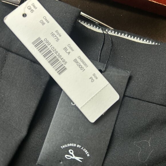 J.Crew Womens Tollegno 1990 Black Slacks Size 0 Petite NWT - Picture 4 of 8